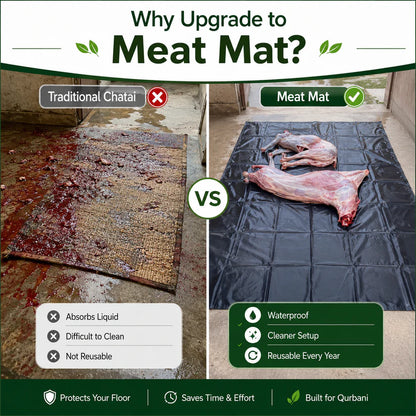 Meat Mat Premium Waterproof for Qurbani | Heavy Duty Reusable Cutting Sheet | Bakra Eid Hygiene Mat Pakistan