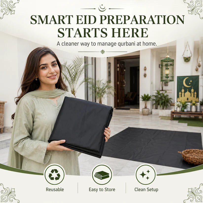 Meat Mat Premium Waterproof for Qurbani | Heavy Duty Reusable Cutting Sheet | Bakra Eid Hygiene Mat Pakistan