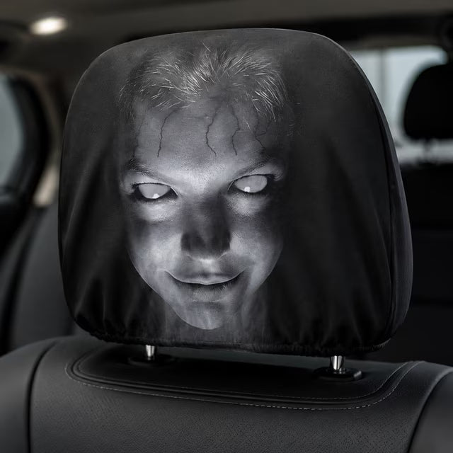 Car Headrest Ghost Face Cover – Creepy & Unique Car Interior Accessory
