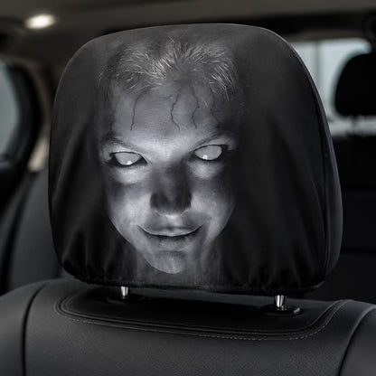 Car Headrest Ghost Face Cover – Creepy & Unique Car Interior Accessory