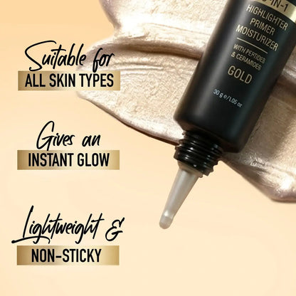 RENÉE Yours Truly 3-IN-1 Strobe Cream | Highlighter + Primer + Moisturiser | Gold