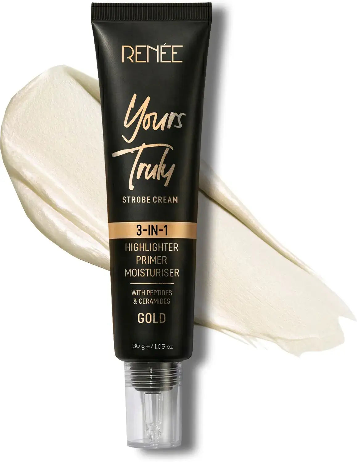 RENÉE Yours Truly 3-IN-1 Strobe Cream | Highlighter + Primer + Moisturiser | Gold