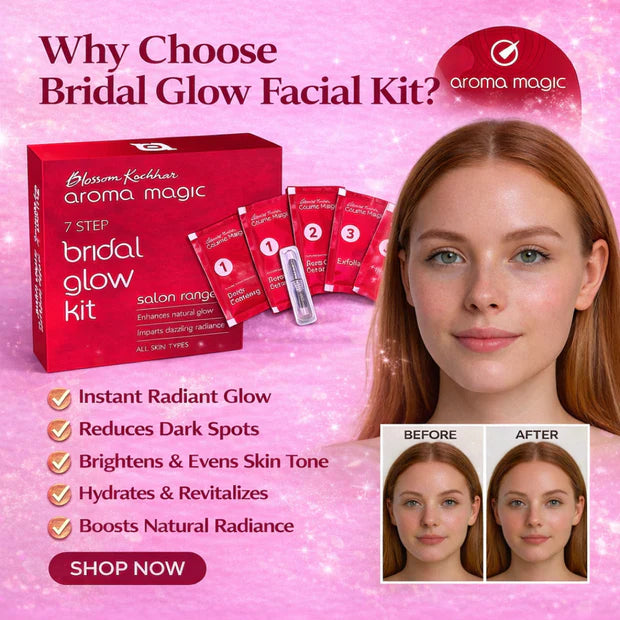 Aroma Magic 7-Step Bridal Glow Facial Kit | Instant Radiance, Skin Brightening & Deep Hydration