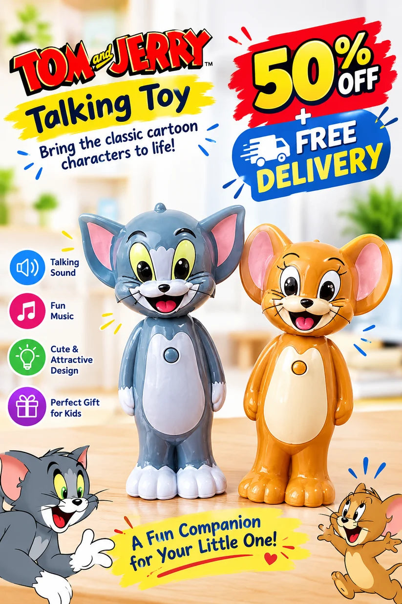 Tom & Jerry Toothbrush Set – 2-Piece Pair (Tom + Jerry) - Pop-Up Character & Soft Bristles