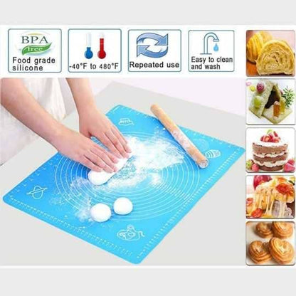 Silicone Baking & Rolling Mat with Measurement Guide – Non-Stick, Reusable, Easy to Clean