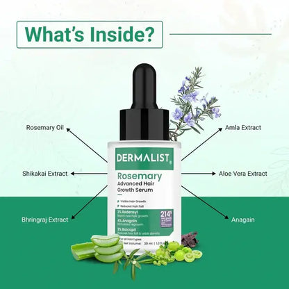 Dermalist Rosemary Hair Growth Non-Greasy Scalp Serum for Men & Women – 30 ml
