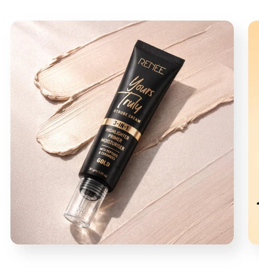 RENÉE Yours Truly 3-IN-1 Strobe Cream | Highlighter + Primer + Moisturiser | Gold